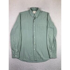 A Day's March Shirt Mens XL Green Cotton Long Sleeve Button Up Custom Fit Casual
